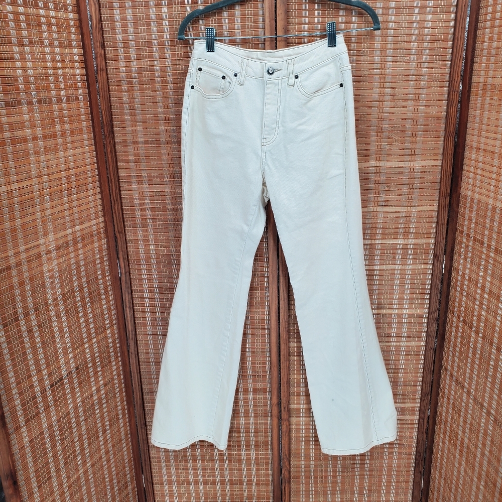 ◇ Future Collective Gabriella Karefa-Johnson White Flared Leg Jeans Size 2